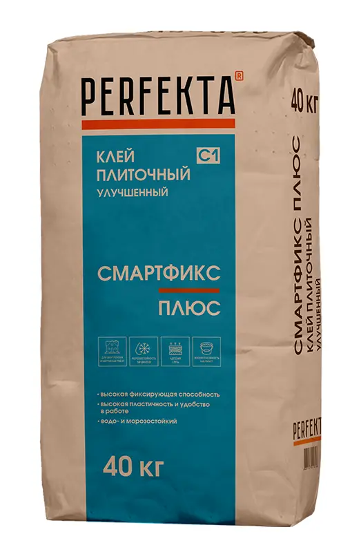 Купить Клей плиточный Перфекта Смартфикс Плюс C1, 40 кг оптом в Москве от производителя