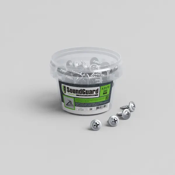 Купить Саморез SoundGuard с буром 4,2х13 (уп.200 шт.) оптом в Москве от производителя