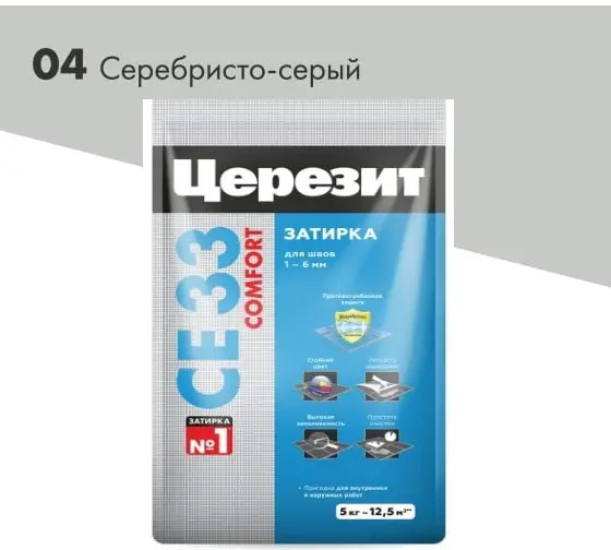 Купить Затирка для плитки Церезит CE33 №04 серебристо-серая , 5кг оптом в Москве от производителя