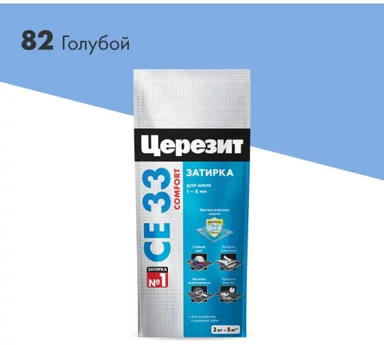 Купить Затирка для плитки Церезит CE33 №82 голубая, 2кг оптом в Москве от производителя