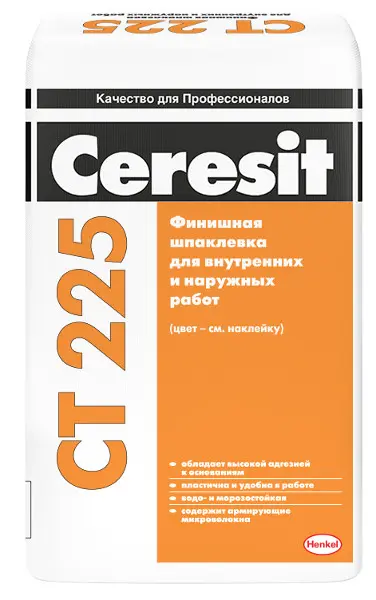 Купить Шпаклевка фасадная финишная серая ЦЕРЕЗИТ СТ225, 25кг оптом в Москве от производителя