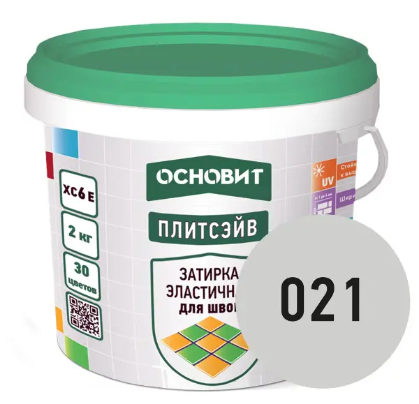 Купить Затирка эластичная СВЕТЛО-СЕРАЯ 021 ОСНОВИТ ПЛИТСЭЙВ XC6 E, 2 кг оптом в Москве от производителя