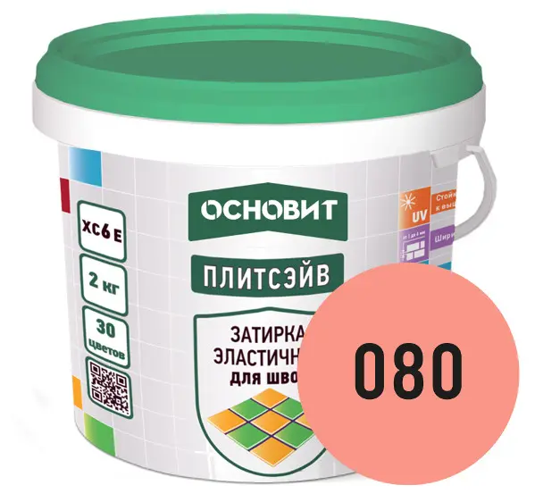 Купить Затирка эластичная РОЗОВЫЙ 080 ОСНОВИТ ПЛИТСЭЙВ XC6 E, 2 кг оптом в Москве от производителя
