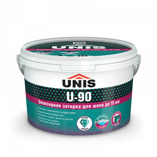 Купить ЮНИС Затирка Эпоксидная U-90 серый 004,  2кг оптом в Москве от производителя