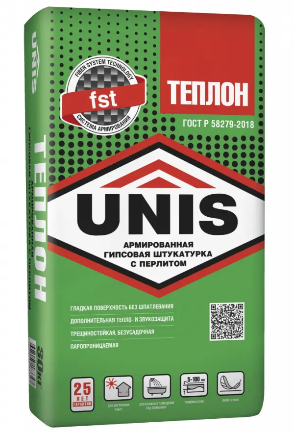 Купить ЮНИС ТЕПЛОН Армированный штукатурка гипсовая 30 кг серый оптом в Москве от производителя