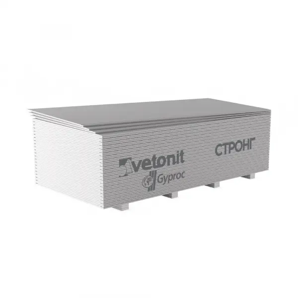 Купить Гипсокартон ВЕТОНИТ СТРОНГ  2700x1200x15 УК (46шт/под) оптом в Москве от производителя