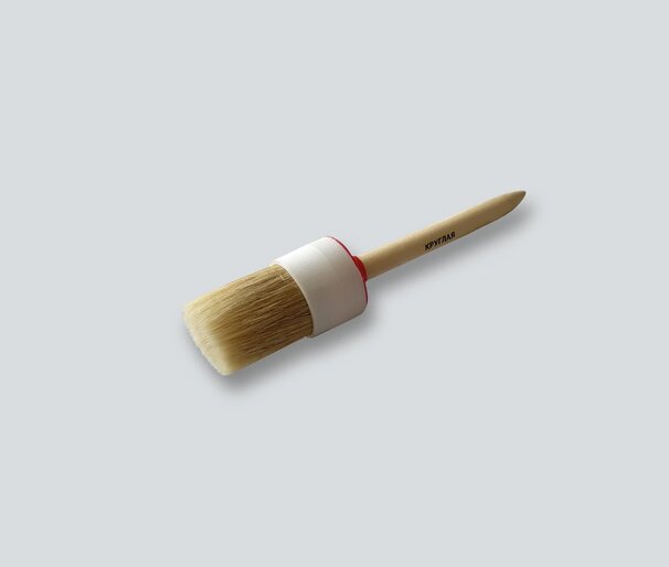DECOR Кисть круглая №14 (50 мм ) , светлая щетина, деревянная ручка (12шт/240уп) 740-050