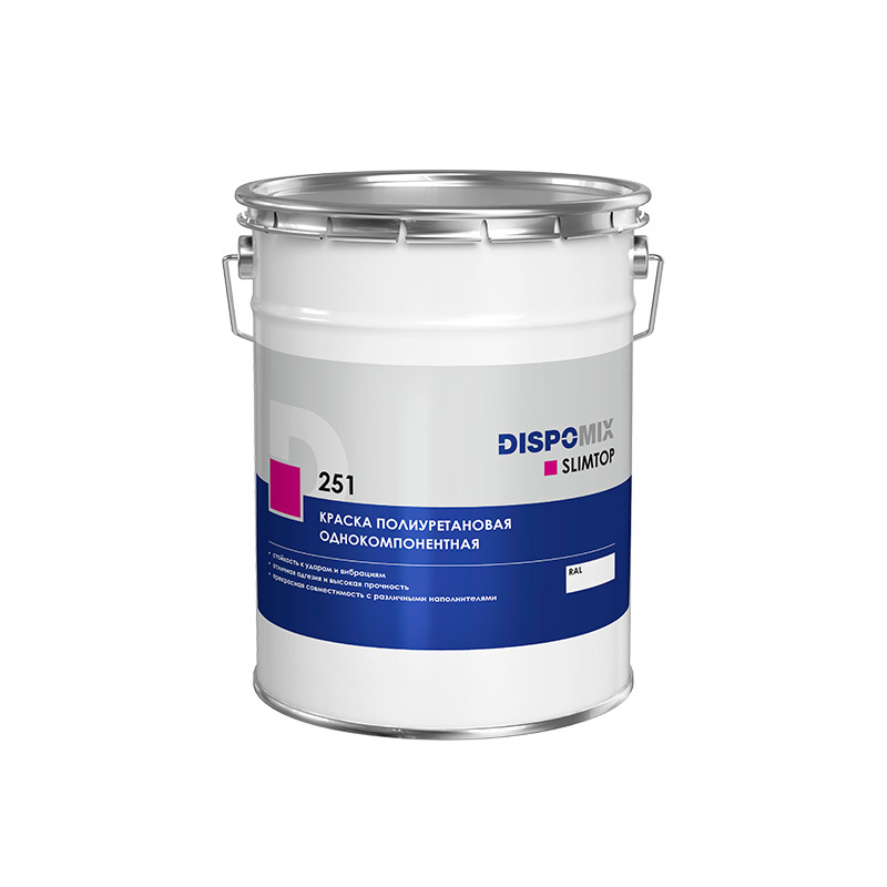 Краска полиуретановая однокомпонентная DISPOMIX Slimtop 251, 30 кг