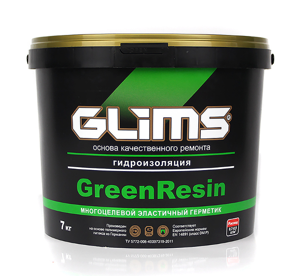 Эластичный герметик GLIMS-GreenResin многоцелевой, 7 кг