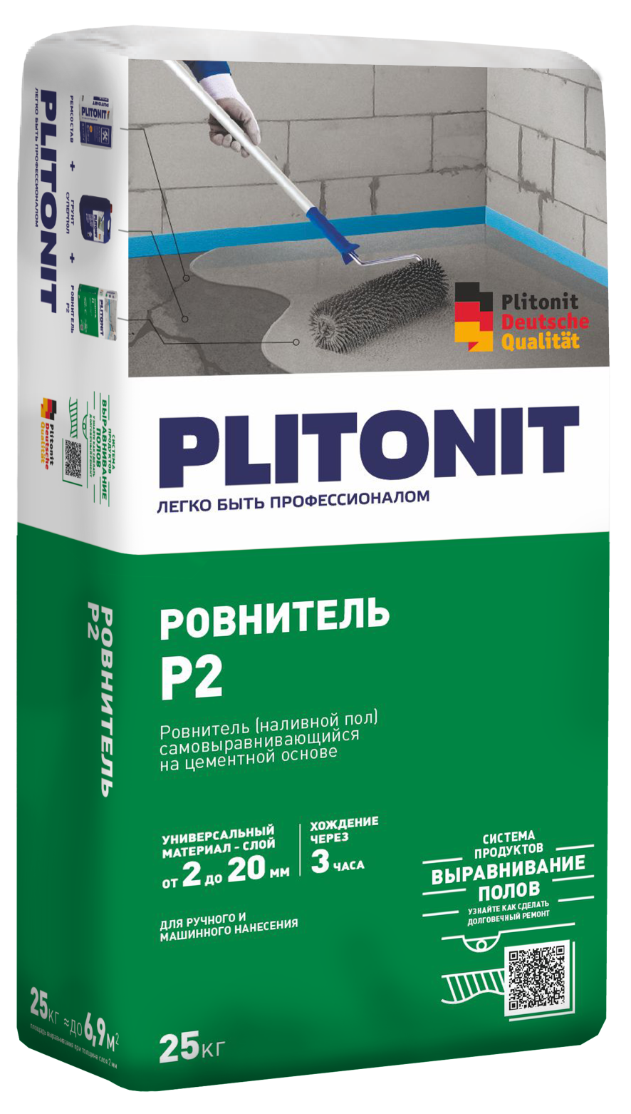 PLITONIT Р2 Ровнитель самовыравнивающийся 25 кг  (48шт/подд.) купить оптом