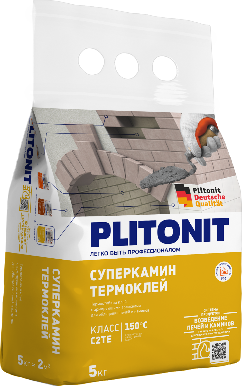 PLITONIT СуперКамин ТермоКлей для облицовки печей и каминов 5 кг (224шт/подд.)