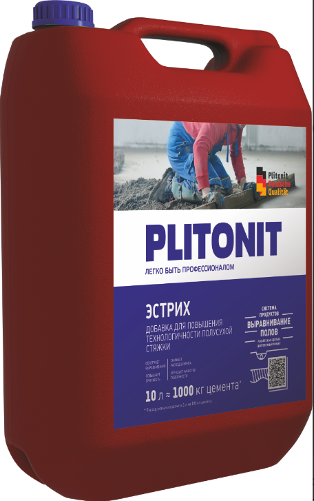 PLITONIT Эстрих Комплексная добавка для производства полусухой стяжки 10 кг  (40шт/подд.)