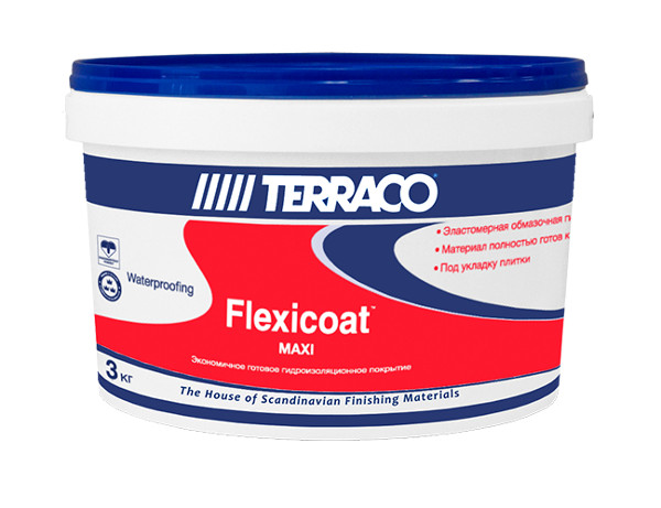 Гидроизоляционное покрытие TERRACO FLEXICOAT MAXI, 3 кг