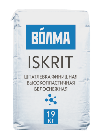 Шпатлевка финишная полимерная белоснежная ВОЛМА-ISKRIT , 19 кг