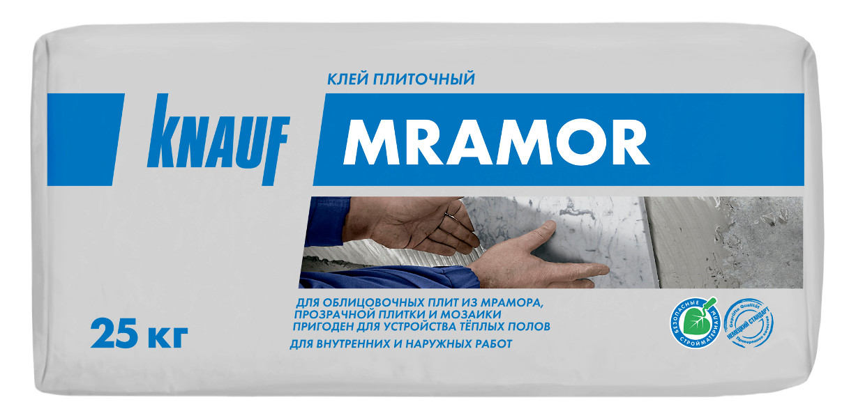 Клей плиточный КНАУФ-Мрамор белый, 25 кг