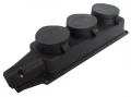 Купить Колодка тройная с загл. каучук 2P+E 1x16 220-240V (розетка для переноски) оптом в Москве от производителя