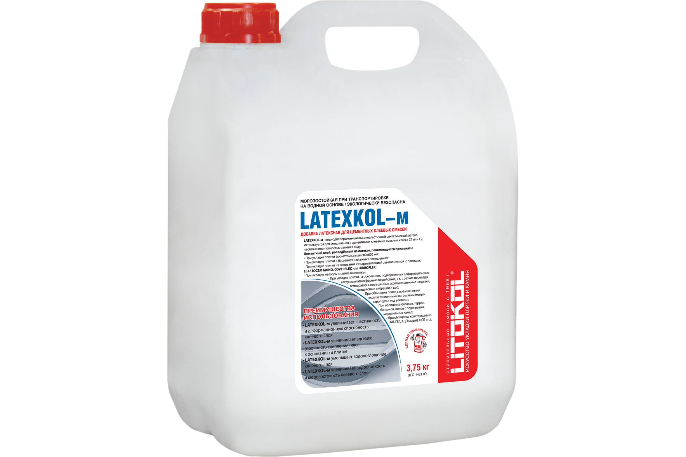 Литокол LATEXKOL - м Добавка латексная для цементных клеевых смесей 3.75кг