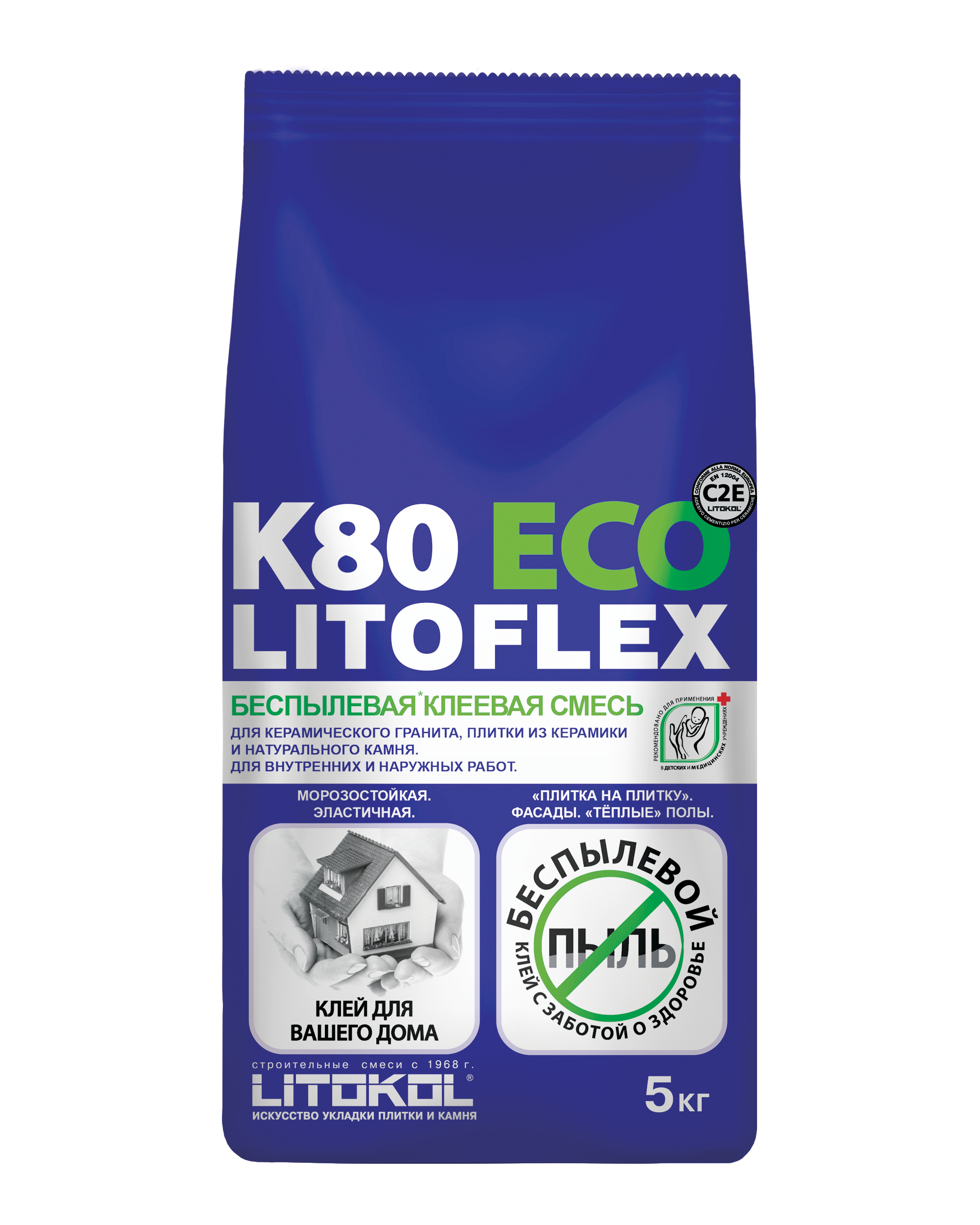 Клей для плитки Litokol Litoflex K80 ECO беспылевой 5 кг