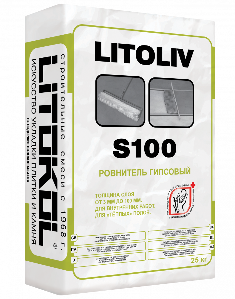 Литокол LITOLIV S100 гипсовый ровнитель д/пола 25кг