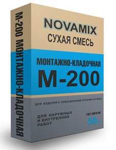 Смесь М-200 (Монтажно-кладочная) 50 кг NOVAMIX