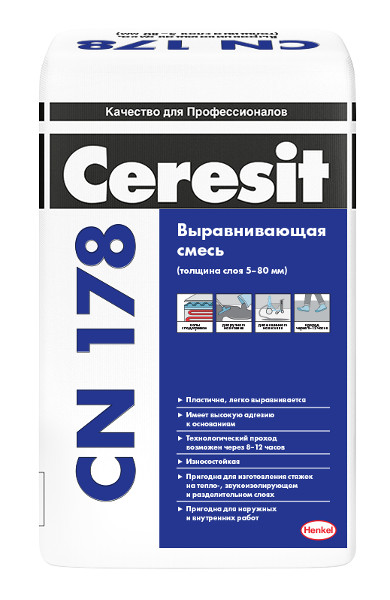 Выравнивающаяся смесь ЦЕРЕЗИТ CN 178 25кг