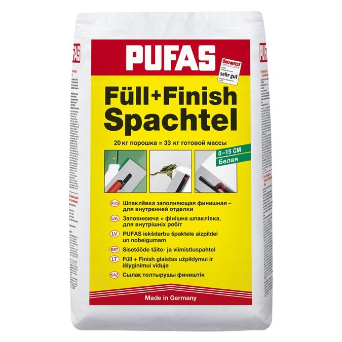 Купить Шпаклевка гипсовая Pufas Full-Finish Spachtel 20 кг оптом в Москве от производителя