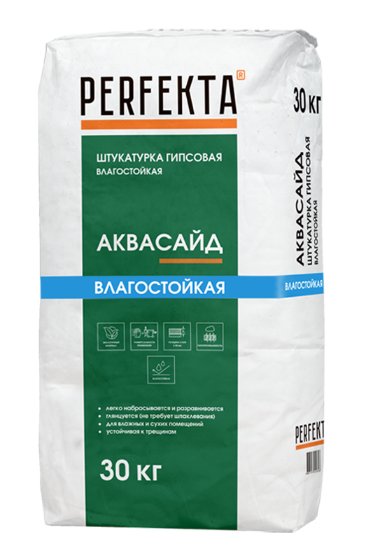 Штукатурка Гипсовая Влагостойкая Аквасайд Перфекта 30 кг серый купить оптом