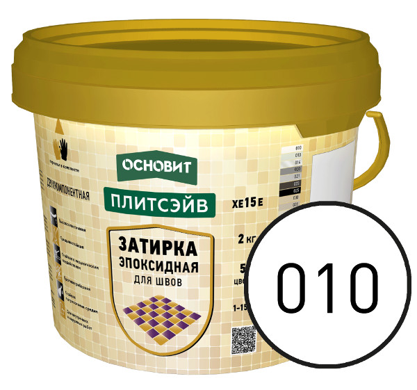 Купить Эпоксидная затирка эластичная ОСНОВИТ ПЛИТСЭЙВ XE15 Е 010 белый, 2 кг оптом в Москве от производителя