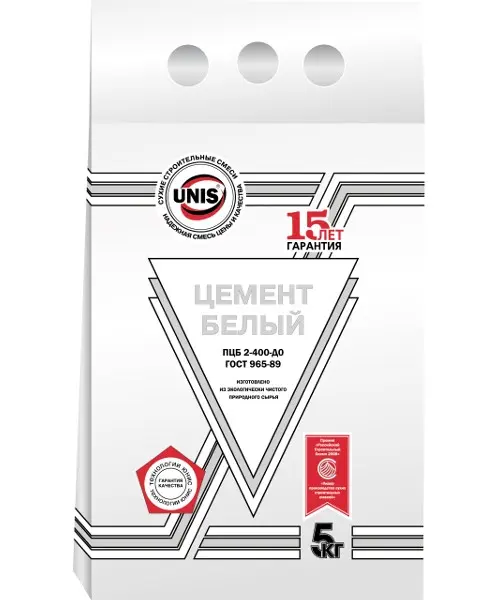 Купить Цемент белый М-400 ДО, 5 кг. ЮНИС оптом в Москве от производителя