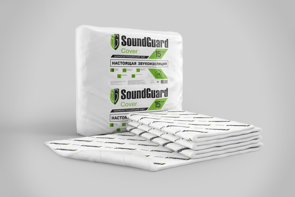 Купить SoundGuard Cover Звукоизоляционный мат 5000х1500х15 мм (7,5 м2 в уп) оптом в Москве от производителя