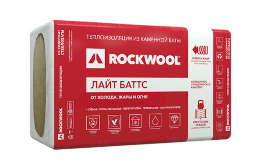 Базальтовая изоляция Rockwool  Лайт Баттс  1000х600х100 мм (5шт/3кв.м/0.3куб.м)