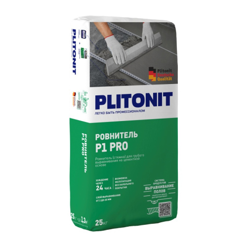 PLITONIT Р1 pro Ровнитель высокопрочный для грубого выравнивания 25 кг  (48шт/подд.)