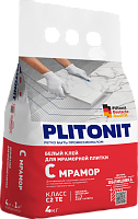 PLITONIT С мрамор Клей для мраморной плитки супер белый, класс С1ТЕ 4кг  (168шт/подд.)